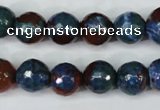 CAG5217 15 inches 10mm faceted round fire crackle agate beads