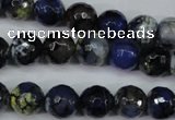 CAG5223 15 inches 10mm faceted round fire crackle agate beads