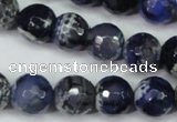 CAG5224 15 inches 12mm faceted round fire crackle agate beads