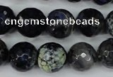 CAG5225 15 inches 14mm faceted round fire crackle agate beads