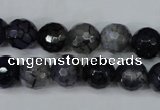 CAG5228 15 inches 10mm faceted round fire crackle agate beads