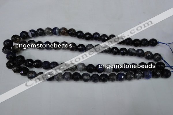 CAG5228 15 inches 10mm faceted round fire crackle agate beads