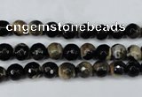 CAG5231 15 inches 6mm faceted round fire crackle agate beads