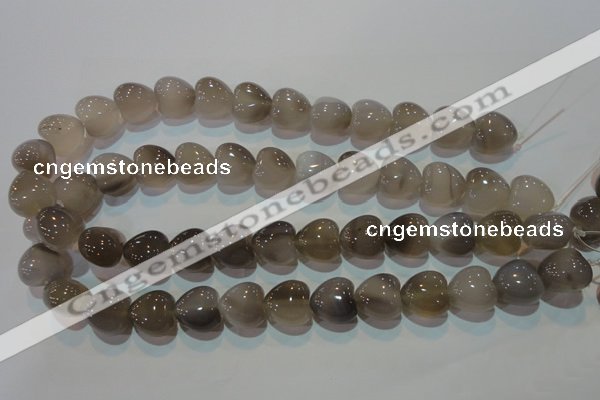 CAG5263 15.5 inches 16*16mm heart Brazilian grey agate beads