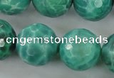 CAG5315 15.5 inches 16mm faceted round peafowl agate gemstone beads