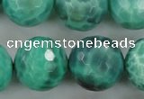 CAG5316 15.5 inches 18mm faceted round peafowl agate gemstone beads