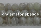 CAG5321 15.5 inches 6mm round grey line agate beads wholesale