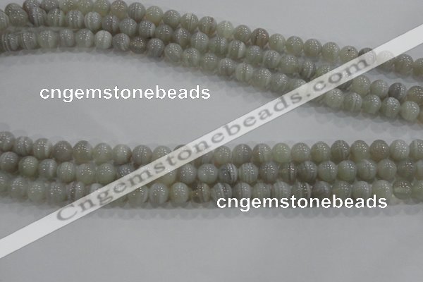 CAG5321 15.5 inches 6mm round grey line agate beads wholesale