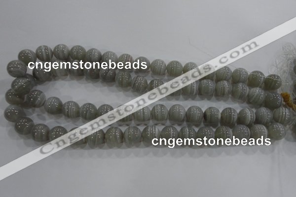 CAG5323 15.5 inches 12mm round grey line agate beads wholesale