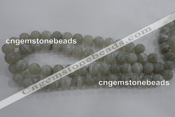 CAG5324 15.5 inches 14mm round grey line agate beads wholesale