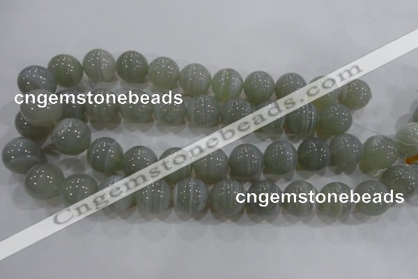 CAG5326 15.5 inches 18mm round grey line agate beads wholesale