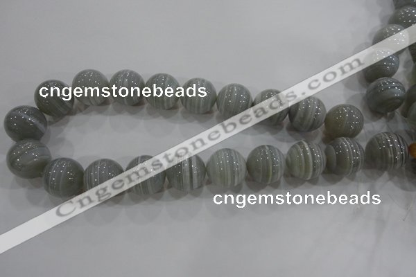 CAG5327 15.5 inches 20mm round grey line agate beads wholesale