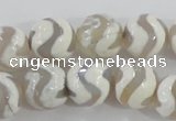 CAG5331 15.5 inches 12mm faceted round tibetan agate beads wholesale