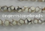 CAG5333 15.5 inches 8mm faceted round tibetan agate beads wholesale