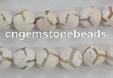 CAG5334 15.5 inches 10mm faceted round tibetan agate beads wholesale