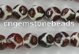 CAG5339 15.5 inches 10mm faceted round tibetan agate beads wholesale