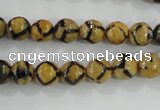 CAG5343 15.5 inches 8mm faceted round tibetan agate beads wholesale