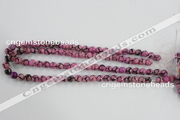 CAG5347 15.5 inches 8mm faceted round tibetan agate beads wholesale