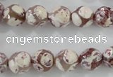 CAG5353 15.5 inches 10mm faceted round tibetan agate beads wholesale