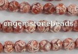 CAG5357 15.5 inches 8mm faceted round tibetan agate beads wholesale