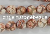 CAG5358 15.5 inches 10mm faceted round tibetan agate beads wholesale