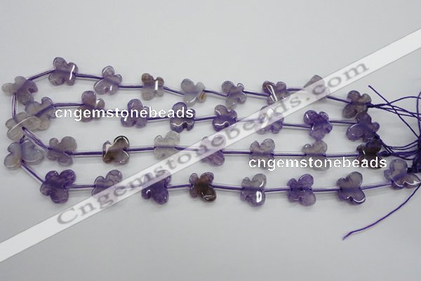 CAG5371 15.5 inches 13*15mm carved butterfly dragon veins agate beads