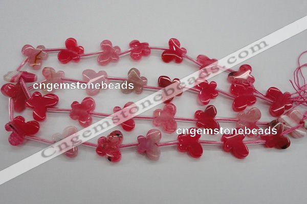 CAG5378 15.5 inches 16*20mm carved butterfly dragon veins agate beads