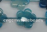 CAG5394 15.5 inches 24mm carved flower dragon veins agate beads