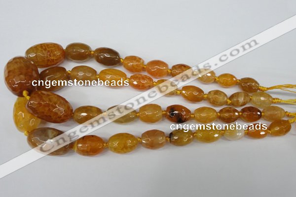 CAG5406 10*14mm – 20*30mm faceted drum dragon veins agate beads