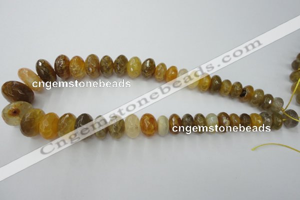 CAG5411 8*12mm – 13*22mm faceted rondelle dragon veins agate beads