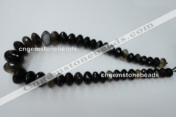 CAG5419 8*12mm – 13*22mm faceted rondelle dragon veins agate beads