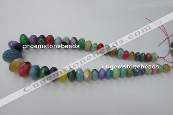 CAG5420 8*12mm – 13*22mm faceted rondelle dragon veins agate beads