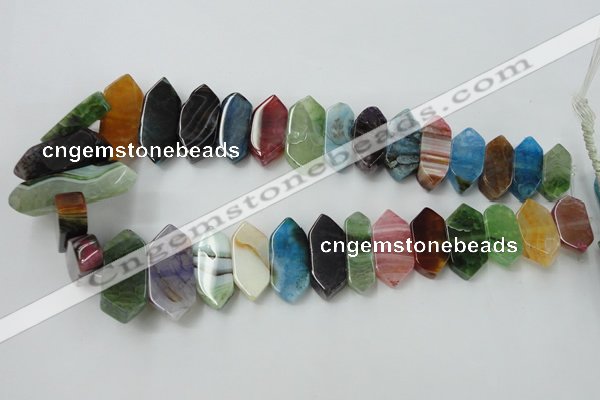 CAG5450 15.5 inches 10*20mm - 12*48mm freeform agate gemstone beads