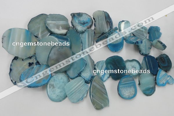 CAG5473 15.5 inches 16*22mm - 40*45mm freeform agate gemstone beads