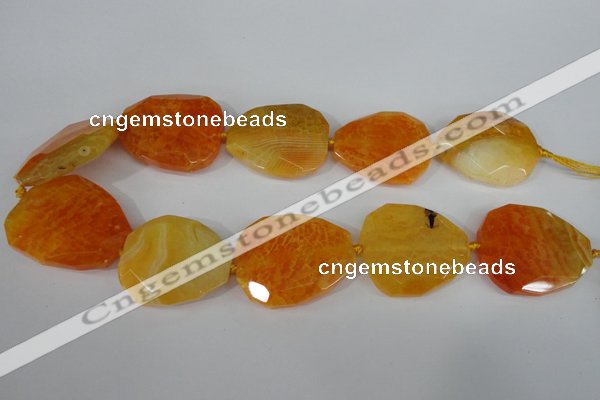 CAG5486 15.5 inches 30*35mm – 35*40mm faceted freeform agate beads