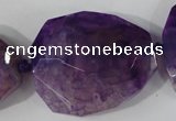 CAG5487 15.5 inches 30*35mm – 35*40mm faceted freeform agate beads