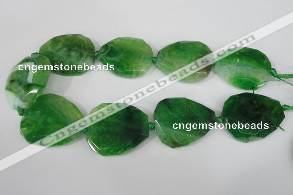 CAG5489 15.5 inches 30*35mm – 35*40mm faceted freeform agate beads