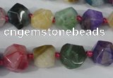 CAG5491 15.5 inches 13*13mm faceted nuggets agate gemstone beads