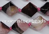 CAG5496 15.5 inches 18*18mm faceted bicone agate gemstone beads