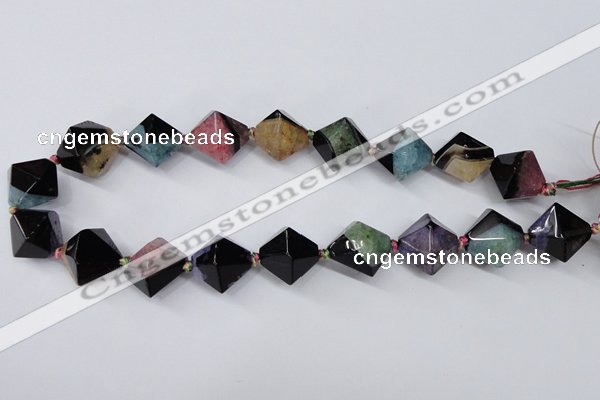CAG5501 15.5 inches 20*20mm faceted bicone agate gemstone beads