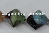 CAG5502 15.5 inches 22*22mm faceted bicone agate gemstone beads