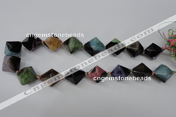 CAG5502 15.5 inches 22*22mm faceted bicone agate gemstone beads