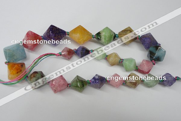 CAG5503 15.5 inches 13*13mm – 22*22mm faceted bicone agate beads