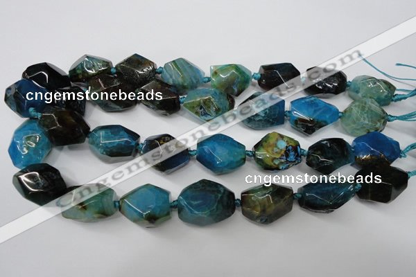 CAG5506 15.5 inches 15*20mm – 20*25mm faceted nuggets agate beads