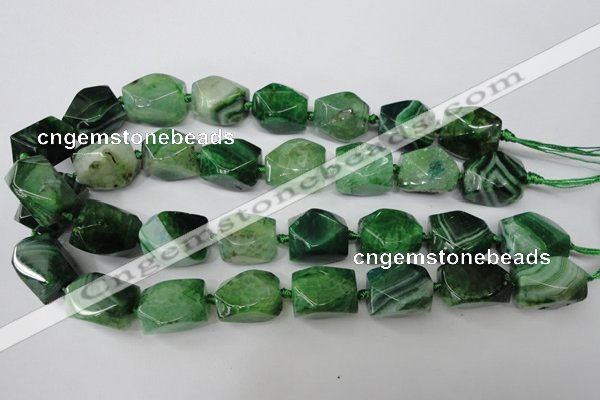 CAG5512 15.5 inches 16*17*22mm faceted nuggets agate beads