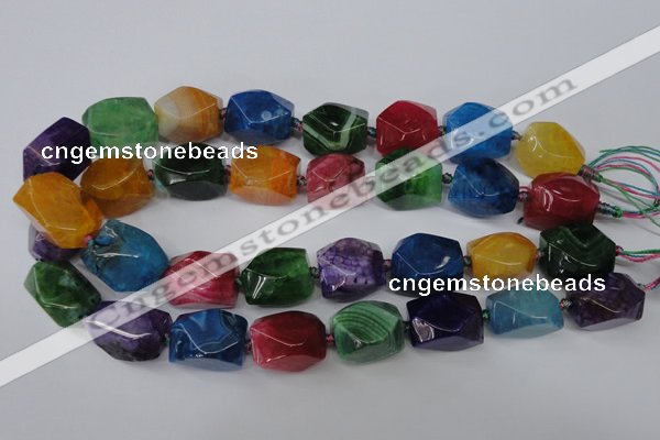 CAG5513 15.5 inches 16*17*22mm faceted nuggets agate beads