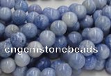 CAG552 16 inches 8mm round blue agate gemstone beads wholesale