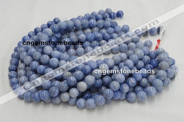 CAG552 16 inches 8mm round blue agate gemstone beads wholesale