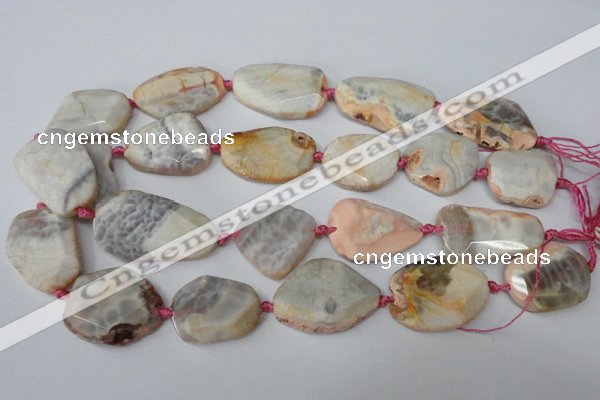 CAG5535 15.5 inches 25*30mm - 25*38mm freeform agate gemstone beads