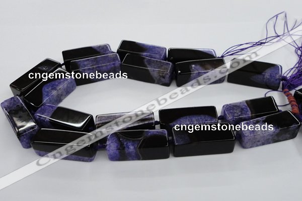 CAG5541 15.5 inches 15*15*40mm cuboid agate druzy geode beads